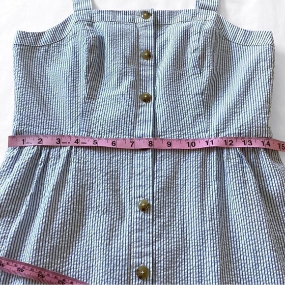J. Crew Striped Seersucker Button Front Dress - Picture 4 of 6